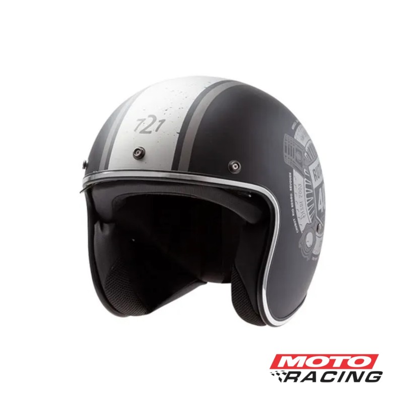 CASCO 721 RUTA 40 ABIERTO NEGRO-  GRIS MATE "L" 60cm (HAWK)