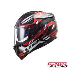 CASCO 327 CHALLENGER SPIN D/VISOR NEGRO/ ROJO/ BLANCO "L" (LS2)