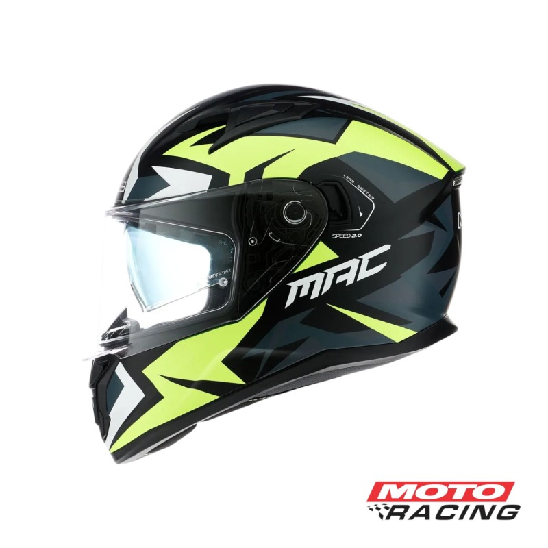 CASCO 825 SPEED 2.0 NEGRO -  VERDE MATE "M" (MAC)