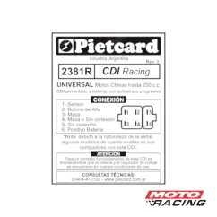 CDI UNIVERSAL ALIMENTADO BATERIA 12V 6 TERMINALE RED (PIETCARD)