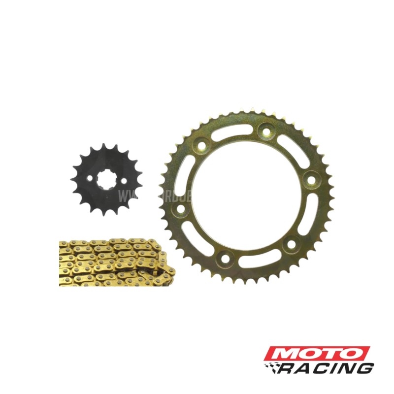 KIT TRANSMISION HONDA XR 150L 49/17 C/ CADENA DORADA (STD)