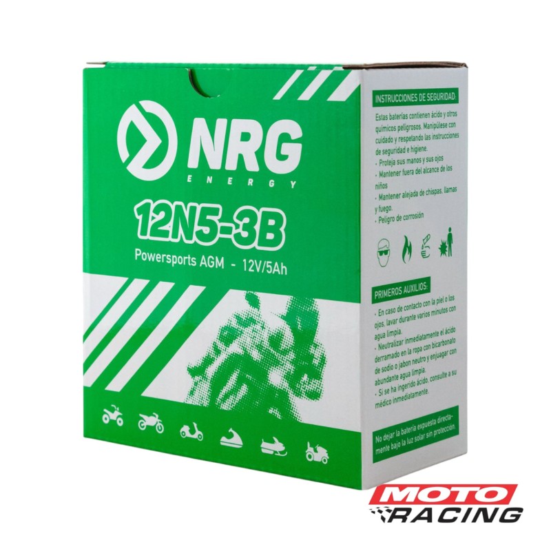 BATERIA 12V 12N5-3B LIBRE MANTENIMIENTO C/TECNOLOGIA AGM (NRG)