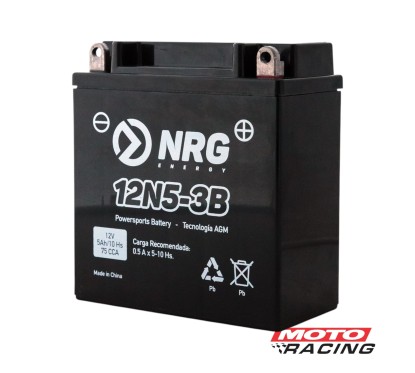 BATERIA 12V 12N5-3B LIBRE MANTENIMIENTO C/TECNOLOGIA AGM (NRG)