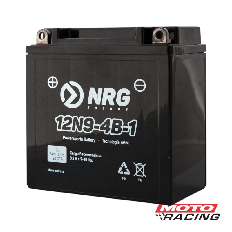 BATERIA 12V 12N9-4B-1 POSITIVO IZQUIERDA C/TECNOLOGIA AGM (NRG)