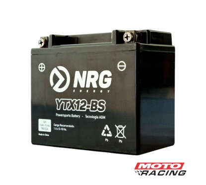 BATERIA 12V YTX12-BS LIBRE MANTENIMIENTO C/TECNOLOGIA AGM (NRG)