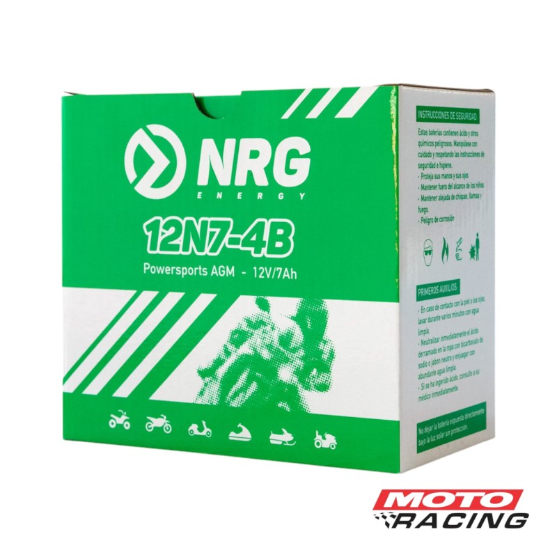 BATERIA 12V 12N7-4B POSITIVO IZQUIERDO C/TECNOLOGIA AGM (NRG)