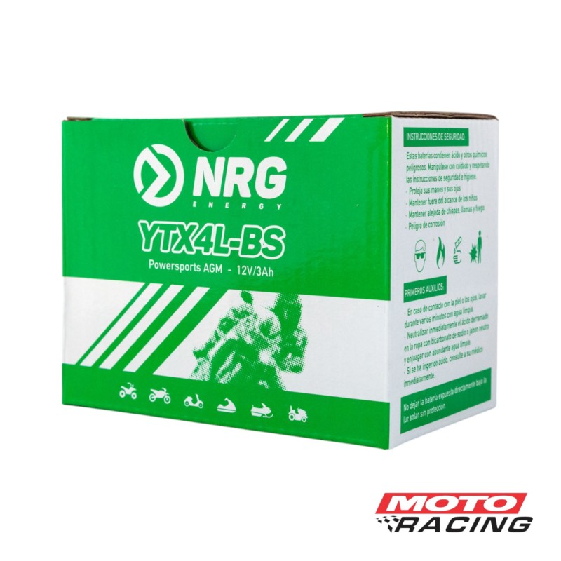 BATERIA 12V YTZ4V = YTX4L-BS C/TECNOLOGIA AGM (NRG)