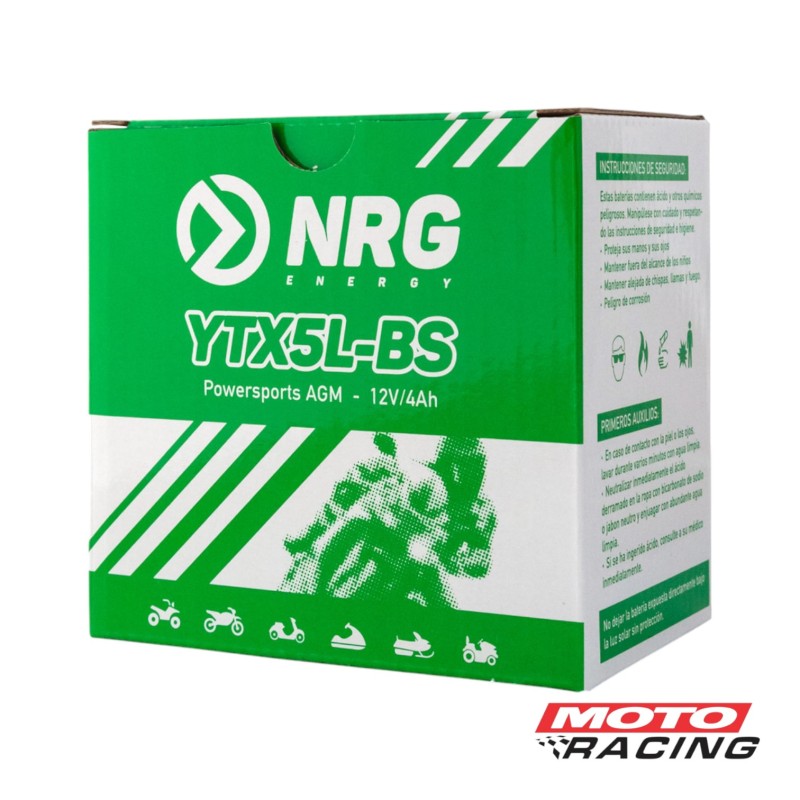 BATERIA 12V YTX5L-BS LIBRE MANTENIMIENTO C/TECNOLOGIA AGM (NRG)