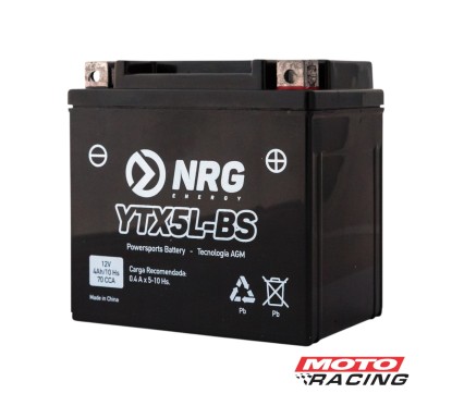 BATERIA 12V YTX5L-BS LIBRE MANTENIMIENTO C/TECNOLOGIA AGM (NRG)