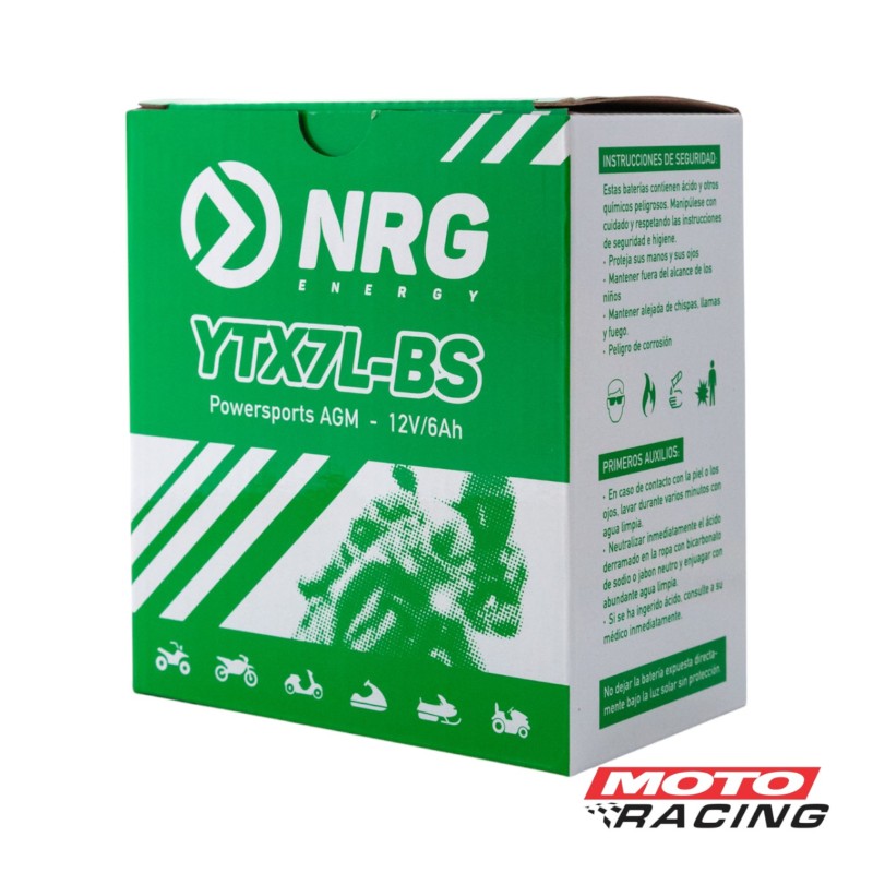 BATERIA 12V YT7A = YTX7L-BS LIBRE MANTENIMIENTO C/TEC AGM (NRG)