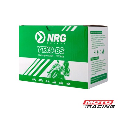 BATERIA GEL YT9A = YTX9-BS POSITIVO IZQUIERDO C/TECNOLOGIA AGM (NRG)