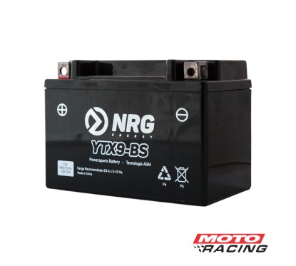 BATERIA GEL YT9A - YTX9-BS POSITIVO IZQUIERDO C- TECNOLOGIA AGM (NRG)