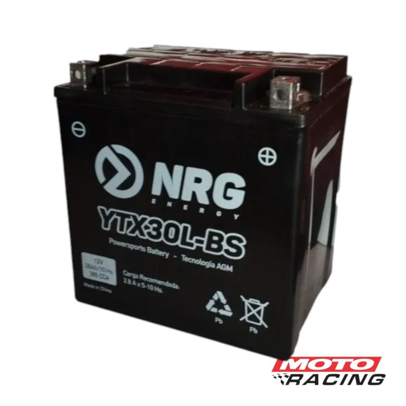 BATERIA 12V YTX30L-BS LIBRE MANTENIMIENTO C/TECNOLOGIA AGM (NRG)