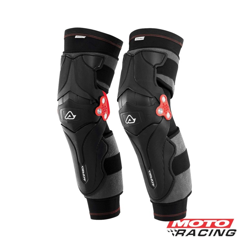 SET RODILLERAS X-STRONG NEGRO- ROJO (ACERBIS)