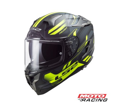 CASCO 327 CHALLENGER SPIN D- VISOR NEGRO-  AMARILLO FLOUR "XXL" (LS2)