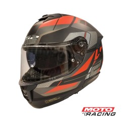 CASCO FF 808 ROAD D/VISOR NEGRO/ GRIS/ ROJO MATE "M" (LS2)