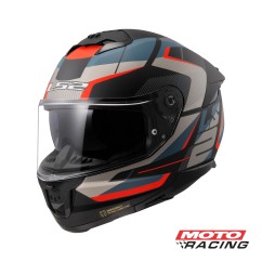 CASCO FF 808 ROAD D/VISOR NEGRO/ GRIS/ AZUL MATE "S" (LS2)