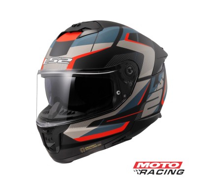 CASCO FF 808 ROAD D- VISOR NEGRO-  GRIS-  AZUL MATE "S" (LS2)