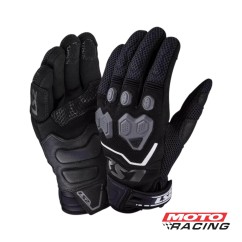 GUANTES VEGA TELA-  CUERO NEGRO C-  GRIS "L" (LS2)