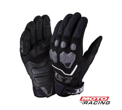 GUANTES VEGA TELA-  CUERO NEGRO C-  GRIS "S" (LS2)