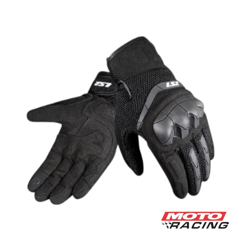 GUANTES KUBRA CUERINA C-  PROTECCION NUDILLOS NEGRO "L" (LS2)