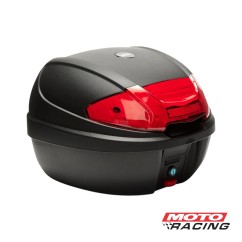 BAULERA CENTRAL 30lts NEGRA C/REFLECT ROJO (MAC)