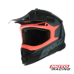 CASCO MX609 VIRTUS FOSTER CROSS NEGRO/ GRIS/ NARANJA MATE "XXL" (MAC)