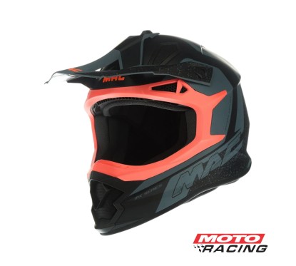 CASCO MX609 VIRTUS FOSTER CROSS NEGRO/ GRIS/ NARANJA MATE "XXL" (MAC)