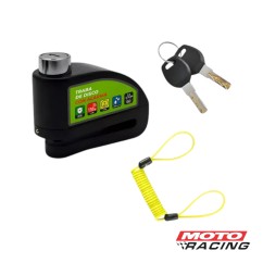 CANDADO TRABA DISCO C/ALARMA 913 DIM913ALM NEGRO C/CORREA VERDE (LUMA)