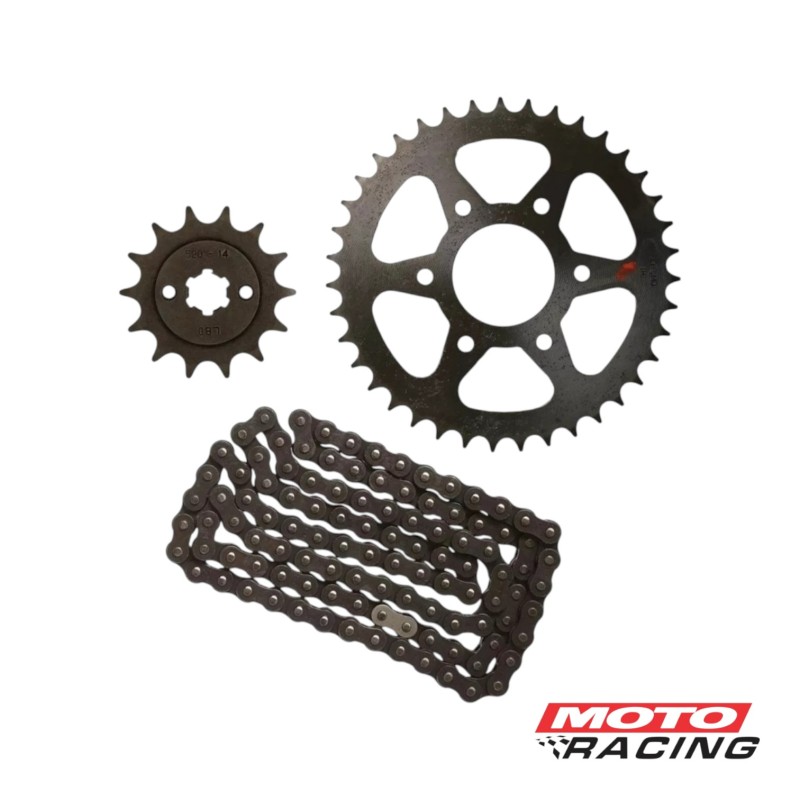 KIT TRANSMISION BAJAJ DOMINAR 400 T-45- 15 C- CADENA 520 (ORIGINAL)