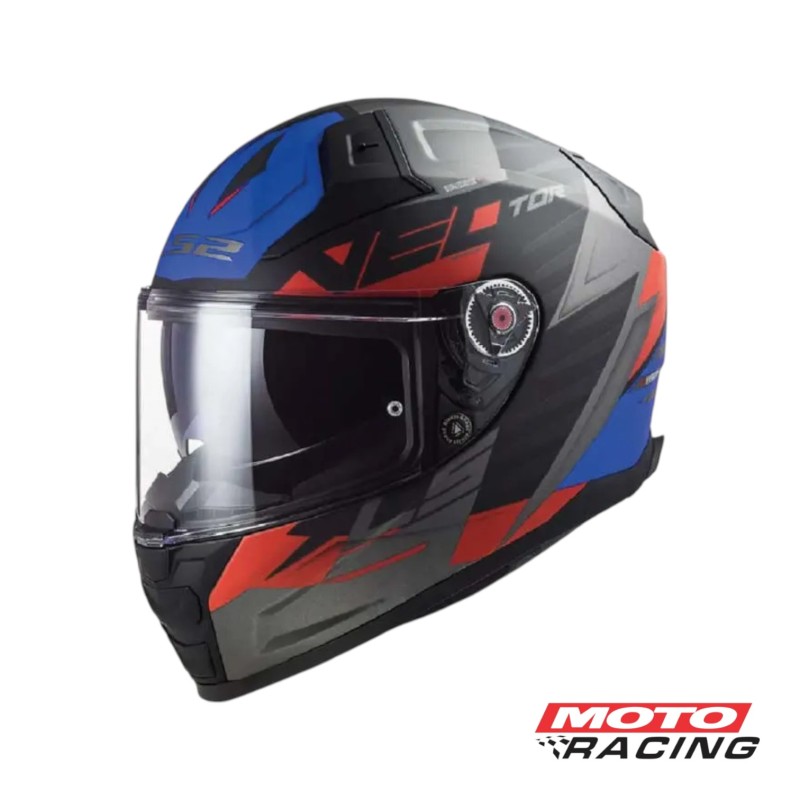 CASCO 811 VECTOR II ABSOLUTE D- VISOR NEGRO-  AZUL-  ROJO MATE "L" (LS2)