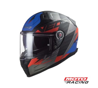 CASCO 811 VECTOR II ABSOLUTE D- VISOR NEGRO-  AZUL-  ROJO MATE "L" (LS2)