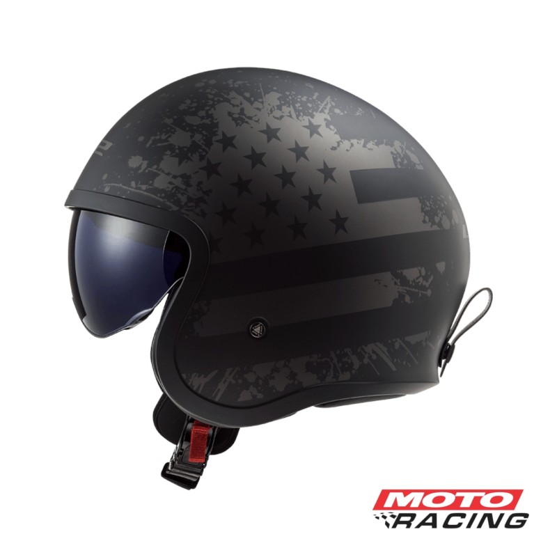 CASCO 599 SPITFIRE NEGRO MATE ABIERTO C/VISOR "L" (LS2)