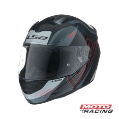 CASCO 352 ROOKIE GARR C/SPOILER NEGRO/ ROJO "M" (LS2)