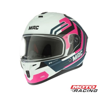 CASCO FF 070 VOLT WIBERG BLANCO-  ROSA-  AZUL BRILLO "L" (MAC)