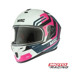 CASCO FF 070 VOLT WIBERG BLANCO- ROSA- AZUL BRILLO "XL" (MAC)