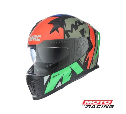 CASCO 069 FORCE ARKANG D/VISOR NEGRO/ NARANJA/ VERDE MATE "S" (MAC)