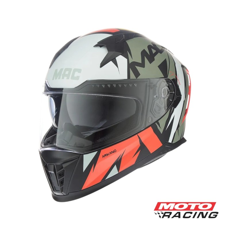 CASCO 069 FORCE ARKANG D- VISOR NEGRO-  BLANCO-  NARANJA MATE "XXL" (MAC)