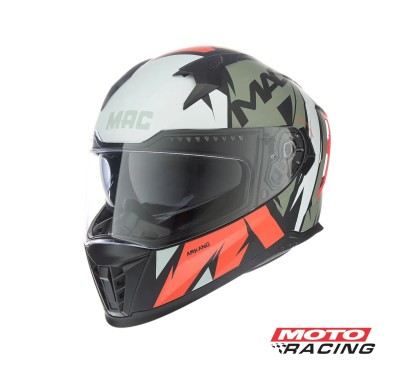 CASCO 069 FORCE ARKANG D- VISOR NEGRO- BLANCO- NARANJA MATE "XXL" (MAC)