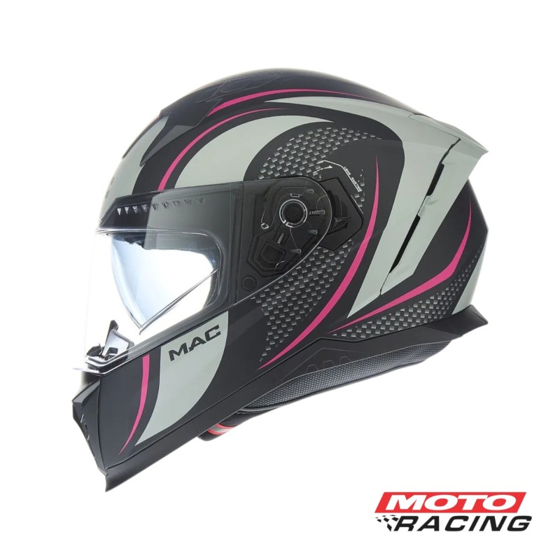 CASCO 069 FORCE CIRKUS D/VISOR NEGRO/ GRIS/ ROSA MATE "XS" (MAC)