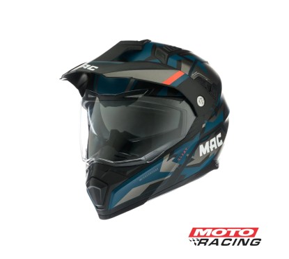 CASCO MX060 QUEST POLOX D/VISOR NEGRO/ AZUL/ GRIS MATE "M" (MAC)