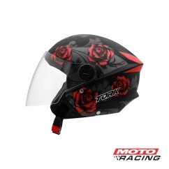 CASCO NEW LIBERTY FLOWERS ABIERTO NEGRO/ ROSA "M" 58mm (PRO TORK)