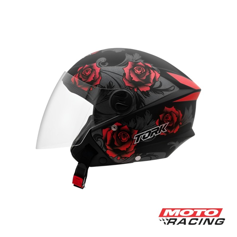 CASCO NEW LIBERTY FLOWERS ABIERTO NEGRO/ ROSA "M" 58mm (PRO TORK)