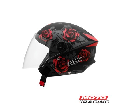 CASCO NEW LIBERTY FLOWERS ABIERTO NEGRO-  ROSA "M" 58mm (PRO TORK)