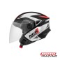 CASCO NEW LIBERTY ABIERTO NEGRO/ BLANCO/ ROJO "M" 58mm (PRO TORK)