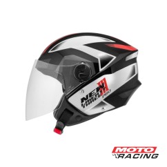 CASCO NEW LIBERTY ABIERTO NEGRO/ BLANCO/ ROJO "L" 60mm (PRO TORK)