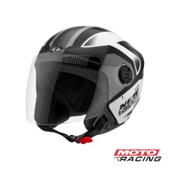 CASCO NEW LIBERTY ABIERTO NEGRO-  BLANCO-  GRIS "L" 60mm (PRO TORK)
