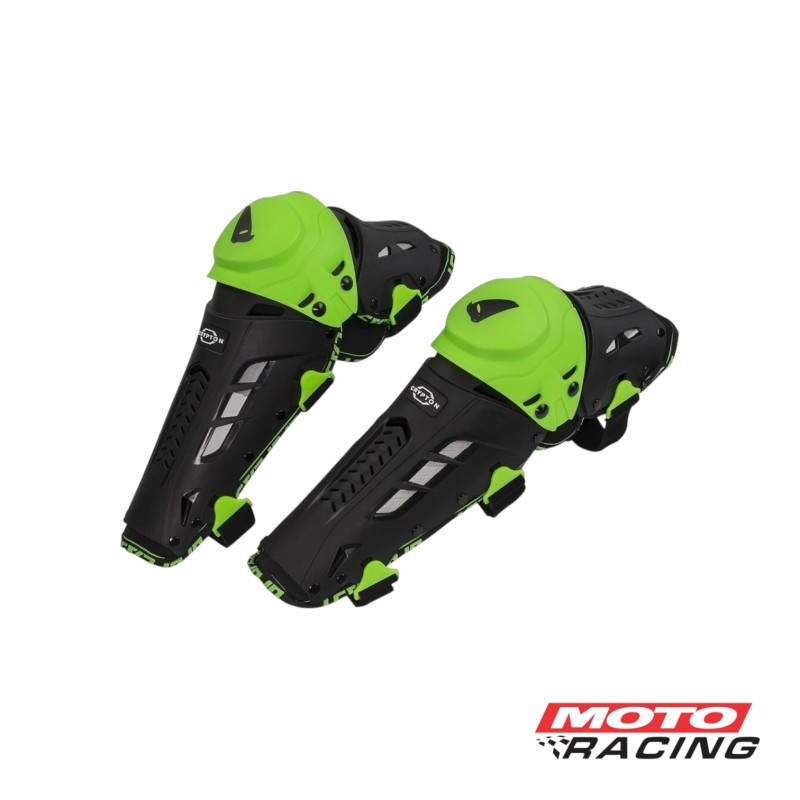 SET RODILLERAS ADULTO CRYPTON ARTICULADA NEGRA- VERDE (UFO)