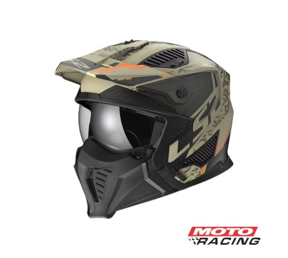 CASCO 606 DRIFTER DEVOR SAND NEGRO-  VERDE MILITAR MATE "XL" (LS2)