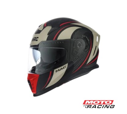 CASCO 069 FORCE CIRKUS D- VISOR NEGRO-  BEIGE-  ROJO MATE "S" (MAC)